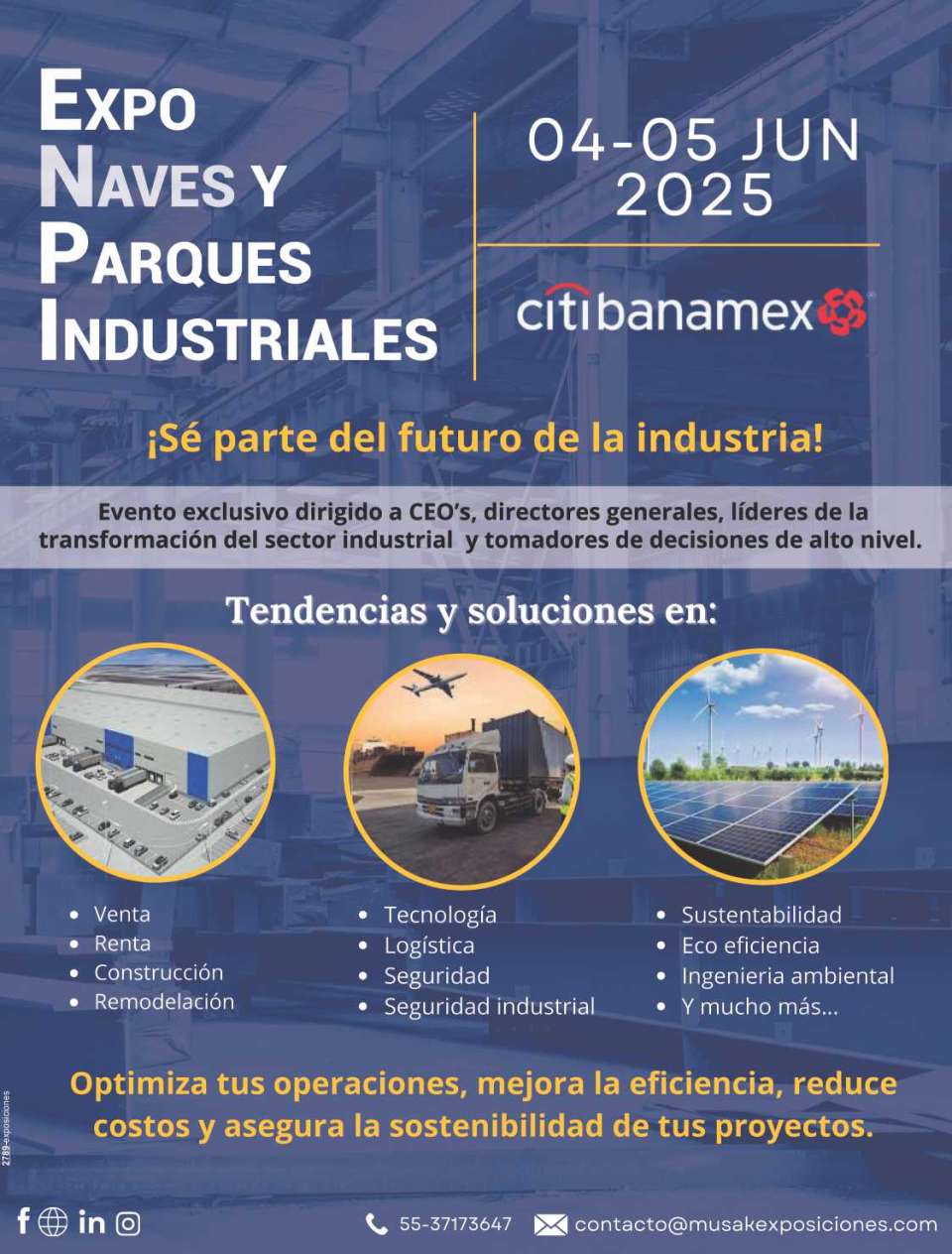 The Industrial Parks Trade Show, June 4 to 5, 2025 in CitiBanamex Mexico City.