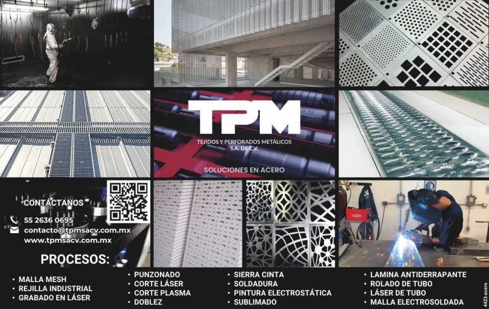 Steel, Mesh Mesh, Industrial Grid, Laser Engraving and Cutting, Punching, Plasma Cutting, Bending, Band Saw, Welding, Electrostatic Painting, Sublimation, Anti-slip Sheet, Tube Rolling.