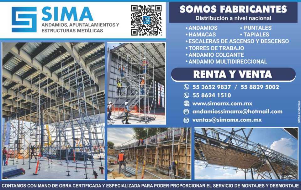 Andamios, Apuntalamientos, Estructuras Metalicas, Hamacas, Escaleras de Ascenso y Descenso, Torres de Trabajo, Andamios Colgantes, Andamios Multidireccionales, Puntales, Tapiales. Somos Fabricantes.