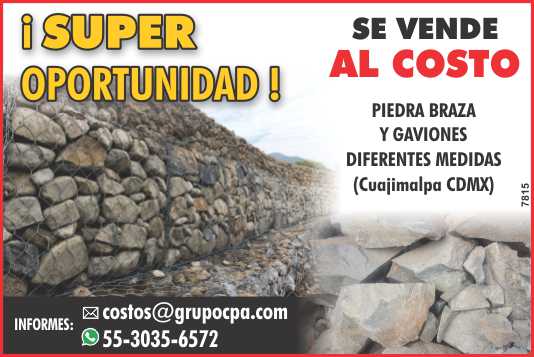 Piedra Braza y Gaviones diferentes medidas. ¡Super Oportunidad! Se Vende al Costo