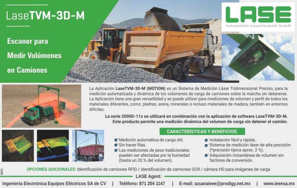 La Aplicacion LASETVM-3D-M (MOTION), es un Sistema de Medicion Laser Tridimensional Preciso. Este producto permite una Medicion Dinamica del Volumen de carga, sin detener el camion.