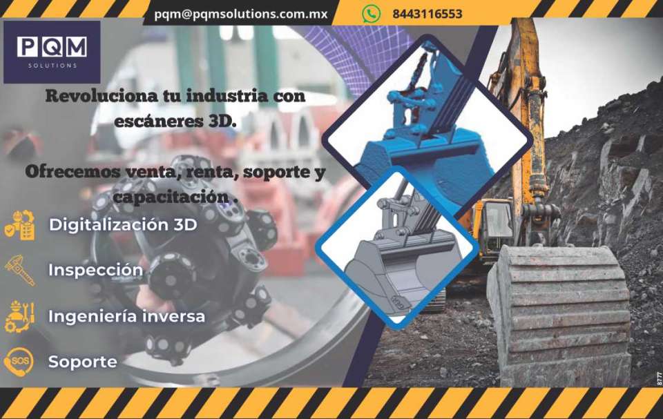 PQM Solutions Revoluciona tu industria con escaneres 3D. Ofrecemos Venta, Renta, Soporte y Capacitacion. Digitalizacion 3D Inspeccion Ingenieria Inversa Soporte